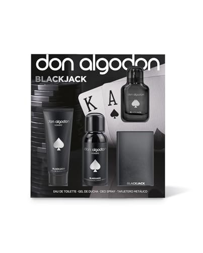 Set Black Jack Don Algodón Hombre Mini Incluye la fragancia Black Jack 30 ml gel de ducha 75 ml desodorante en spray 100 ml y tarjetero metálico
