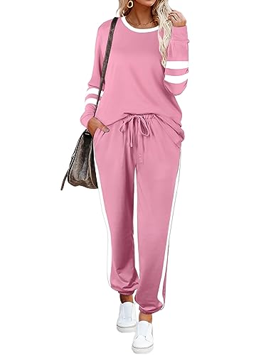 Image of Aloodor Sweatsuit for Women 2 Piece Outfits for Womens Crewneck Sweatshirts Pullover