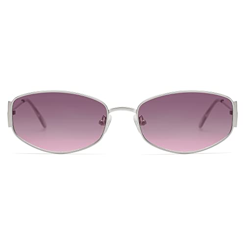 Retro Oval Sunglasses For Women Men Hexagonal Rectangle Metal Frame Sun Glasses AP3625