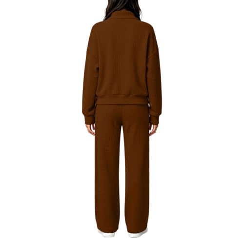 eoeioa Waffle Knit Lounge Set 2 Piece Women Going Out Airport Outfits 2026 - image 3