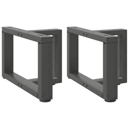 Piétement de table basse en acier pulvérisé anthracite pour design durable - 2