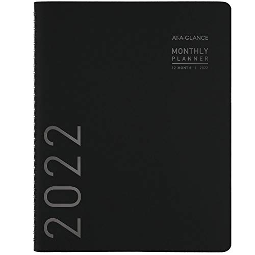 2022 Monthly Planner by AT-A-GLANCE, 7 x 8-3 4 , Medium, Contemporary, Black (70120X05)