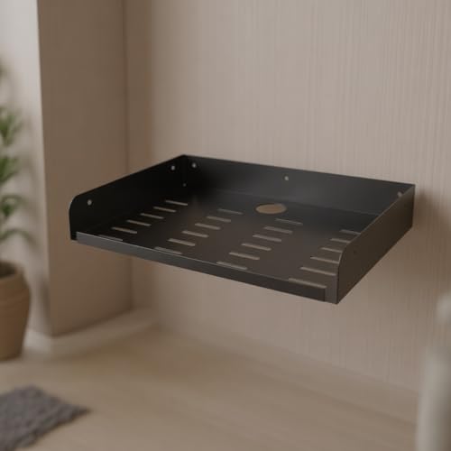 Estante flotante de hierro resistente organizador de cables pared 5