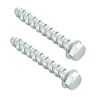 MejaRizon M8x80 Betonschrauben, 20 Stück Betonschrauben Ohne Dübel, Sechskantkopf Betonschraube verzinkt mit Scheibe für Mauerwerk, Beton, Architektur, Industrie