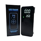 Veltaro AirPro elektrische Akku Luftpumpe mit Powerbank, 150 PSI, USB C, LED und SOS, Ventilschraubanschluss, integriertes Adapterfach, für Auto, Fahrrad, Motorrad und Ball
