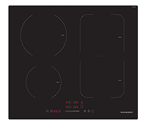 SCHNEIDER - SCTI641SSL - Table de cuisson - Induction - 4 foyers - Zone flexible - 7400 watts - Noir