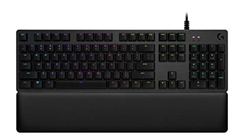 Logitech G513 Carbon RGB Backlit wIRED Mechanical Gaming Keyboard with GX Blue Clicky Key Switches LIGHTSYNC Technology Memory Foam Comfort (Carbon) (Renewed)