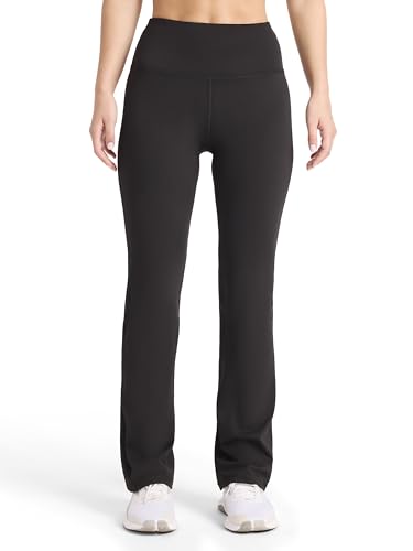 Reebok Womens ID Train HR Bootcut Pant Slim Fit 31 Inseam Lightweight Stretch Poly Motion Interlock Fabric Moisture-Wicking Black Large