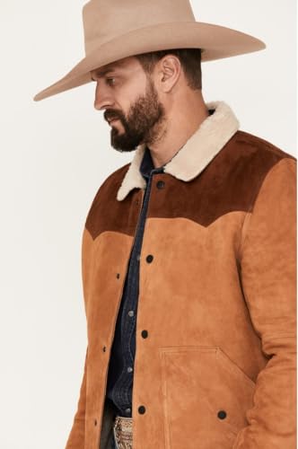 John Dutton Yellowstone Jacket For Mens Brown Suede Leather TruckerJacket4
