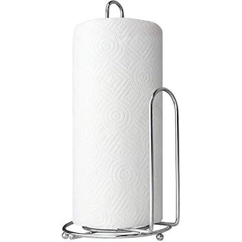Blue Donuts Paper Towel Holder Countertop - Easy One-Handed Tear Paper Towel Holder, Modern Paper Towel Holder, Chrome Paper Towel Dispenser Countertop Cover