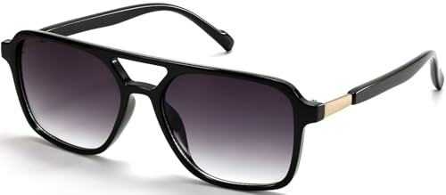 Retro Aviator Sunglasses for Women Men Vintage Square Pilot Sun Glasses Trendy Sunnies