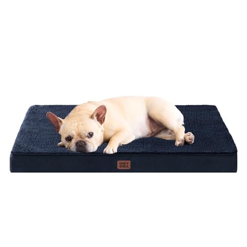 Image of EHEYCIGA Orthopedic Dog Bed with Removable Washable Cover, Navy, 30x20