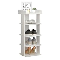 Neo Multi-Layer Wooden Shoe Rack Durable Storage Organiser Boots Sneakers Heels Space Saving Entryway Shelf (White)