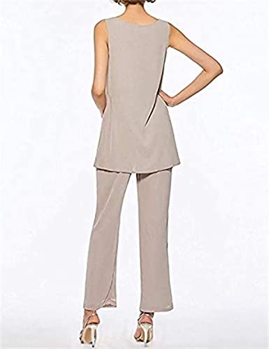 3 PCS Mother of The Bride Dresses Pant Suits for Women Long Sleeve Chiffon Formal Pant Suits for Wedding4