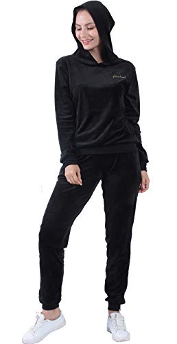 Plusfeel Women's Velvet Tracksuit Plus Size Hooded and Sweat Pants Outfits Casual Athletic Jogging Soft Pullover Tracksuit Set, Black, XXX-Large Plusfeel Women's Velvet Tracksuit Plus Size Hooded and Sweat Pants Outfits Casual Athletic Jogging Soft Pullover Tracksuit Set, Black, XXX-Large