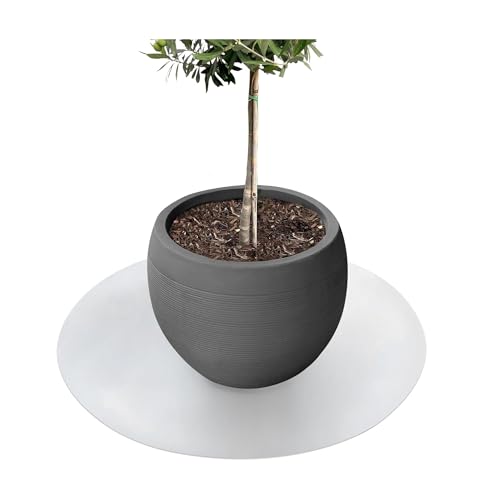 KARAT Untersetzer für Blumentopf, Blumenuntersetzer mit abgeschrägter Kante, Unterlage für Pflanztöpfe, Schutzmatte, Bodenschutzmatte, Blumentopfuntersetzer (Majesty) (Transparent, Rund 90 cm)