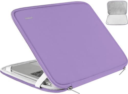 Hsmienk Laptop Sleeve Bag 15.6 Inch, Durable Shockproof Protective Cover Flip Case Briefcase Carrying Computer Bag Case Compatible with 15.6 Inch HP, ASUS, Lenovo, Acer, Notebook, Light Purple