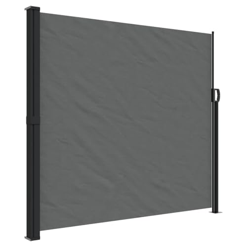 vidaXL Seitenmarkise, Wandmarkise mit PU-Beschichtung, Sichtschutz für Balkon Terrasse Garten, Windschutz Markise, Ausziehbar Anthrazit Polyester