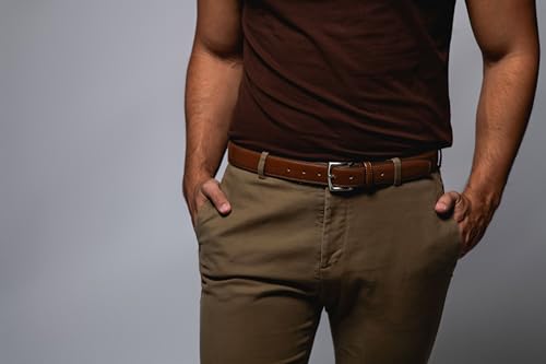 Image of Vince Camuto Mens Belt | Double Stitch Detailing | Genuine Leather Belt