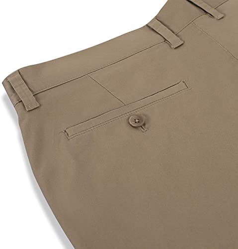 Men's Straight Fit Casual Khaki Cotton Pants Stretch Flat Front Trousers 6