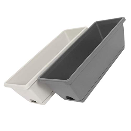 Hemoton 6 Sottovasi Rettangolari In Plastica Beige, 33,5x14,5 Cm, Per Piante Da Interno E Fioriere