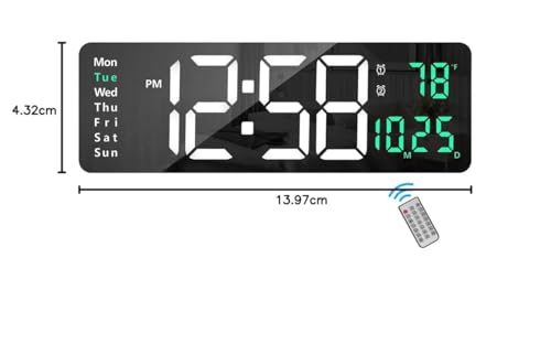 Buy ajanma Digital Clock Large Wall Clock Digital Wall Clocks Large Display with Remote Control, 12/24Hr Format, Automatic Brightness Alarm with Temperature Date Week for Decor Living Room Office Online at Low Prices in India - Amazon.in - Image 3