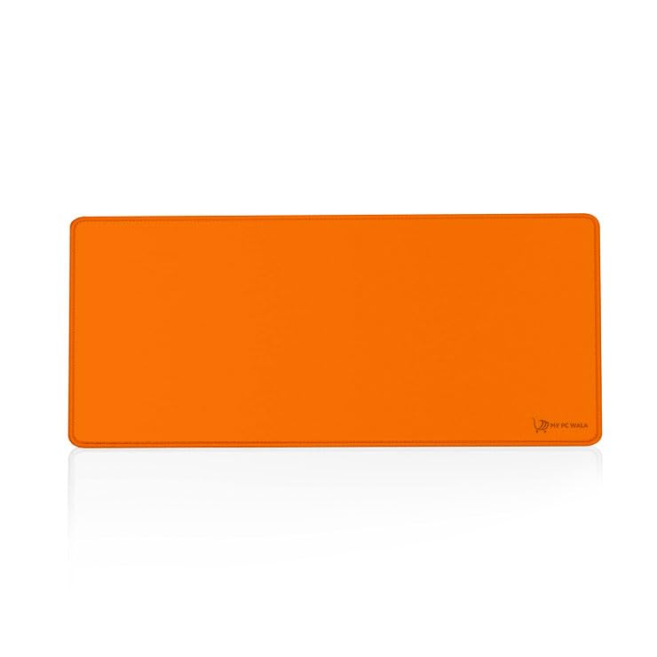 Image of Desk Mat 60x30 cm (11 x 23 inch) Orange | Large Mouse Pad for Office Computer Laptop Keyboard | Waterproof Anti-Slip Rubber Base Desk Mat