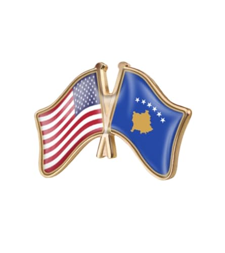 Image of World Most Countries Single Pin Brooch Badge United States USA America and Other Countries Cross Friendship Pin Badge for Men Women