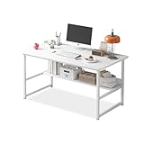 Computer Desk for with Storage, Home Office Work Desk, Modern Simple Office Desks Study Writing Table for Home Office, 120x55x73cm White