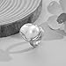 XUN Zhe Baroque Pearl Ring for Women Adjustable Irregularity Pearl Statement Ring Vintage White Big Pearls Faux Pearls Finger Ring Fashion Wedding Jewelry (Silver)