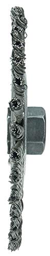Image of Weiler 08786 Roughneck Jr. 6 inch Root Pass Weld Cleaning Brush, .020 inch Stainless Steel Wire Fill, 5 /8 inch-11 Unc Nut, Made in the USA