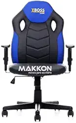 Cadeira Gamer Infantil Preta com Azul MK-861 - Makkon