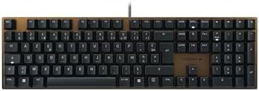 CHERRY KC 200 MX Mechanical Office Keyboard with Anodised Metal Plate, French Layout (AZERTY), Wired, MX2A SILENT RED Switches, Bronze Black