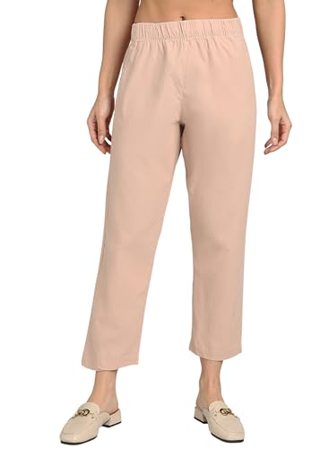 Image of Alan Jones Clothing Womens Mid Rise Cotton Relaxed Ankle Pants | 100% Cotton