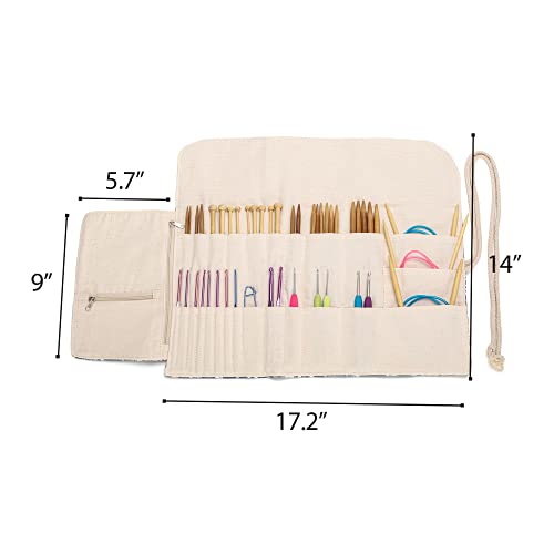 image for Teamoy Knitting Needles Holder Case(up to 11 Inches), Rolling Organize