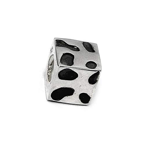 Carlo Biagi Bead 925 plata pulsera colgante en forma de cubo de queso BBS021
