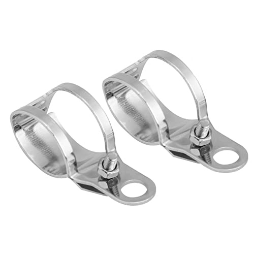 Yctze erhalter Motorrad Vorne - erhalter Chrom Motorrad 2Pcs Motorrad er terung Fit Für 30-45Mm Gabel Scooter (Silber)