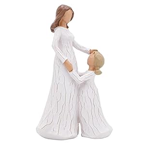 Mother & Daughter Figurine – Hand Carved Collectible Encouragement Present for Mother’s Day, Birthday Gift for Mom/Grandma