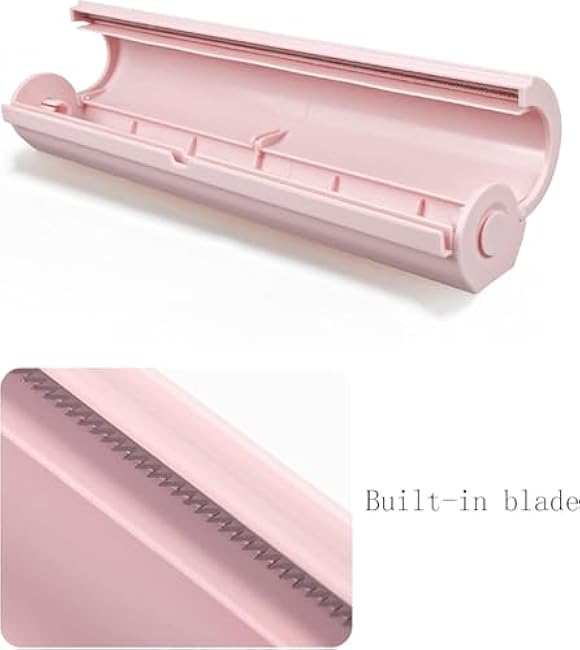 Plastic Wrap Dispenser With Cutter,Reusable Food Wrap Cutter,cling Film Cutter Dispenser,for Kitchen Drawer,Hangable And Easily Fits In Drawer Cutter