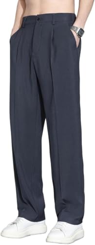 Fleurosta Mens Pants, Easemotions Super Stretch Ice Silk Comfort Everyday Pants, Dualego Slim Fit Lightweight Trousers - Main Image