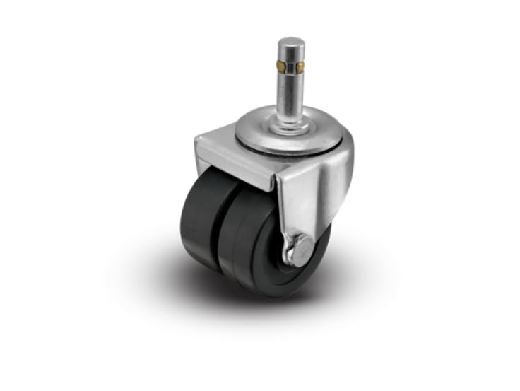 Shepard | 2" Low Profile Swivel Grip Ring Stem Caster - Polyolefin Dual Wheel - 225 lbs Capacity