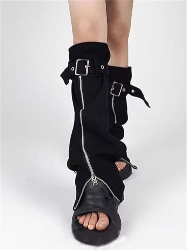 Image of Sup-Coente Gothic Flare Leg Warmers for Women Punk Goth Steampunk Y2k Emo Grunge