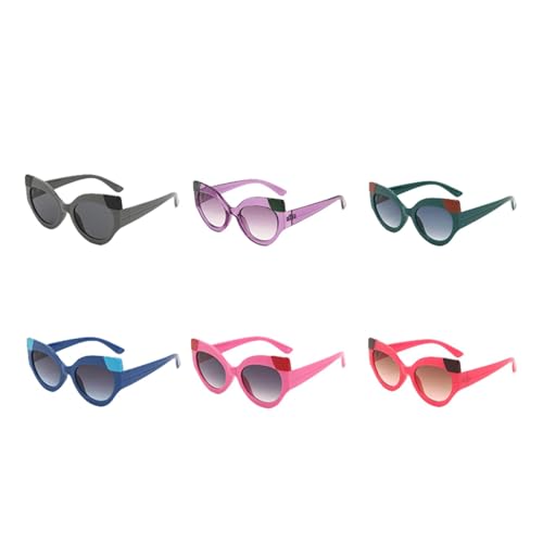 Cat-eye Pc Frame Sunglasses with Colorful Contrast, Uv Protection, Multicolor Outdoor Sunshade Sunglasses.2