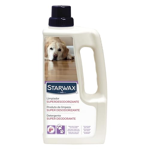 STARWAX Desodorizante y limpiador extra fuerte – Fórmula apta para mascotas – Limpia y neutraliza los olores hasta 8 horas – Concentrado, sin lejía – 1 l cubre 1100 m²