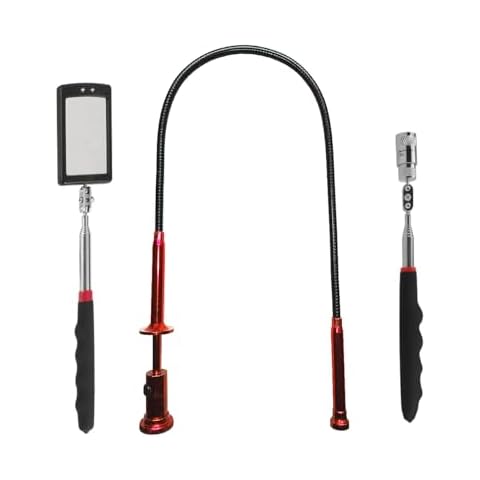 Telescopic Inspection Mirror with LED Light 20lb Telescopic Magnetic Pickup Tool Magnets Extendable Mechanic Tool for Automotive and Shower Use,Mirror on a Stick Cover