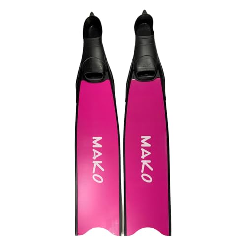 MAKO Pro Fiberglass Freedive Fins – Long Blade Freediving Fins with Interchangeable Blades – Lightweight, Powerful, and Hydrodynamic – Size 12-13 – Pro Pink (Special Edition) – Medium