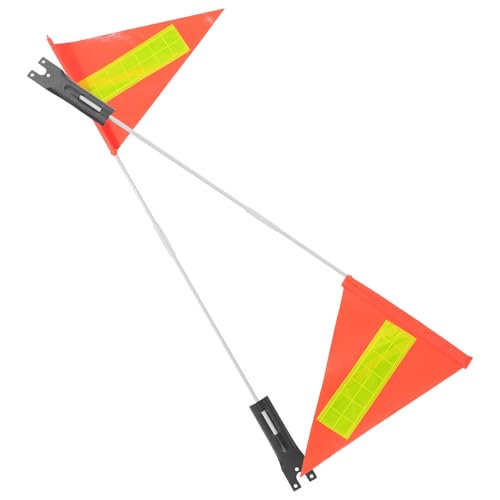 Banderines de seguridad para bicicleta infantil con mástil flexible de PVC naranja 2 piezas