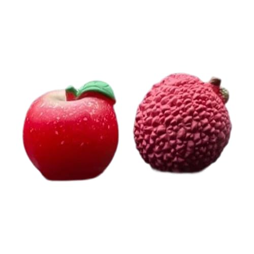 Colcolo 2 Pièces Figurine Tableau de Bord Voiture Décoration Fruit Résine Mini Antidérapant Accessoire Intérieur Convient pour Hommes Femmes Bureau Cadeau...