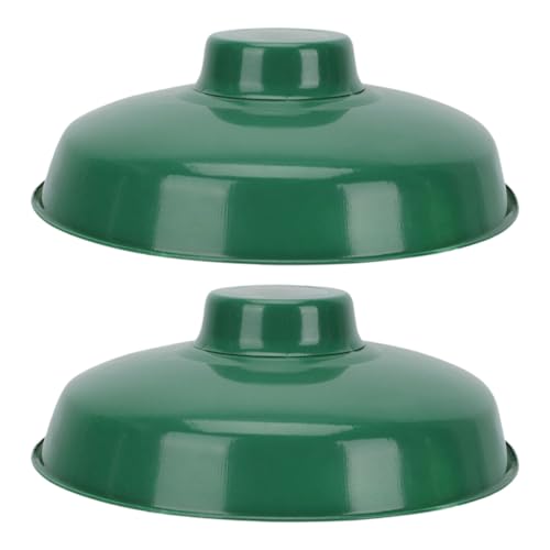 Zerodeko Pantalla de Lámpara Industrial Esmaltada Verde Vintage 35 Cm, 2 Piezas, Cubierta Protectora para Iluminación Exterior Jardín y Fábrica, Pantalla de Luz para Farola Resistente