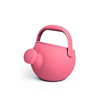 Bigjigs Toys Coral Pink 100% Silicone Childrens Watering Can - Temperature & Stain-Resistant Watering Can Kids, Easy Grip Handle, Sustainable Silicone Toys, Ideal Outdoor Toys & Beach Toys